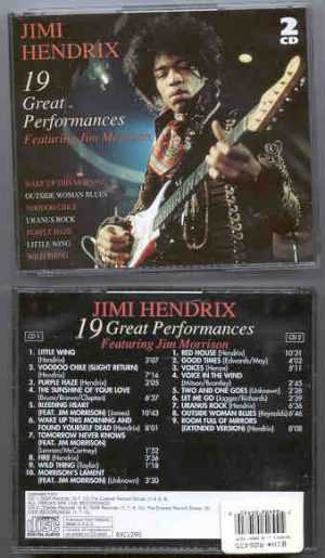 Jimi Hendrix - 19 Great Performances ( 2 CD Set ) ( Unreleased tracks Featuring Jim Morrison )