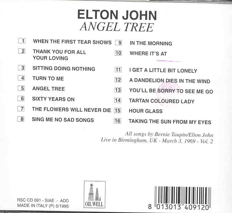 Elton John - Angel Tree ( Oil Well ) ( Birmingham , UK , March 3rd , 1969 , Part 1 )