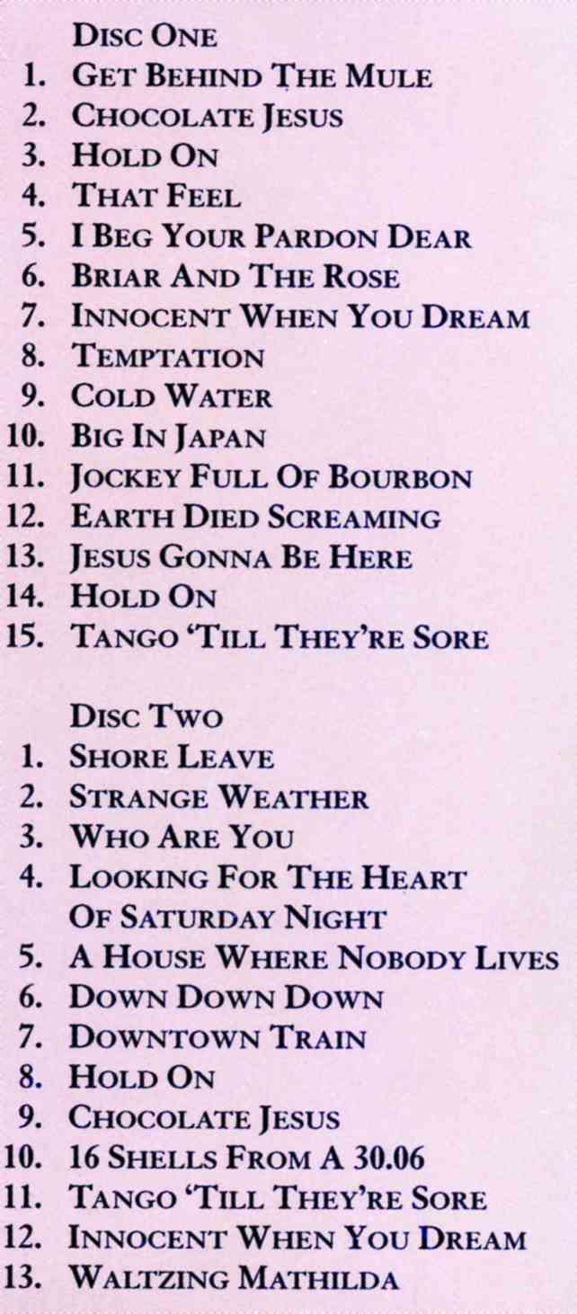 Tom Waits - Euro Visions ( 2CD ) Compilation from Europe leg of the 1999 tour (AUD) Hiwatt