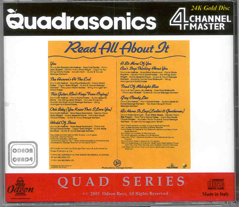 George Harrison - Extra Texture Quadraphonics   ( Odeon Quadraphonics )