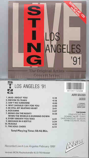 Sting / The Police - Los Angeles '91 ( Live in LA , CA , USA , February 1991 )