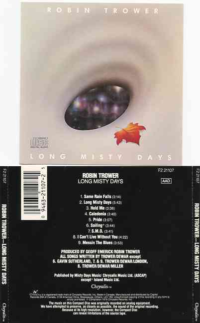 Robin Trower - Long Misty Days ( Original Album on Cd )