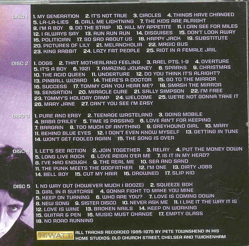 The Who - The Genuine Scoop ( 5 CD SET ) ( Pete Townshend's ULTIMATE Compilation of Home Studio Demos 1965-1975 )