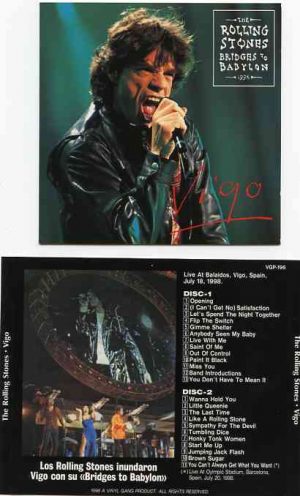 Rolling Stones - Vigo ( 2 CD!!!!! set ) ( Vinyl Gang ) ( Live at Balaidos , Vigo , Spain , July 18th , 1998 )