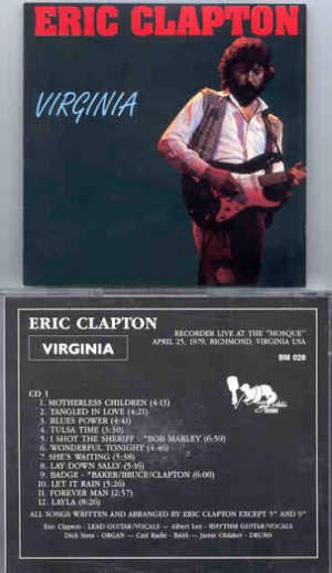 Eric Clapton - Virginia ( Beech Marten ) ( Virginia , USA , April 25th , 1979 )