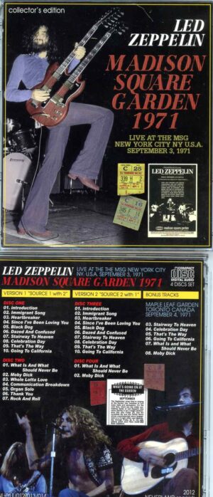 Zeppelin - Madison Square Garden Collectors ( 4 CD SET ) ( New York, September 3rd, 1971 )