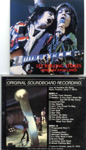 Rolling Stones - Paris Par Excellence ( 2 CD Set ) ( Vinyl Gang ) ( Pavilion Paris June 7th 1976 )
