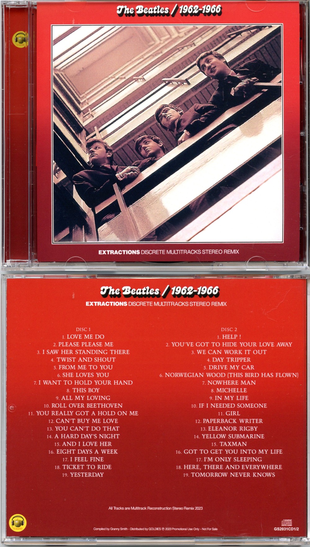 The Beatles 1962 - 1966 Red Album Extractions ( 2 CD ) ( 2023 GOLDIES) ( Discrete Multitracks Stereo Remixes )