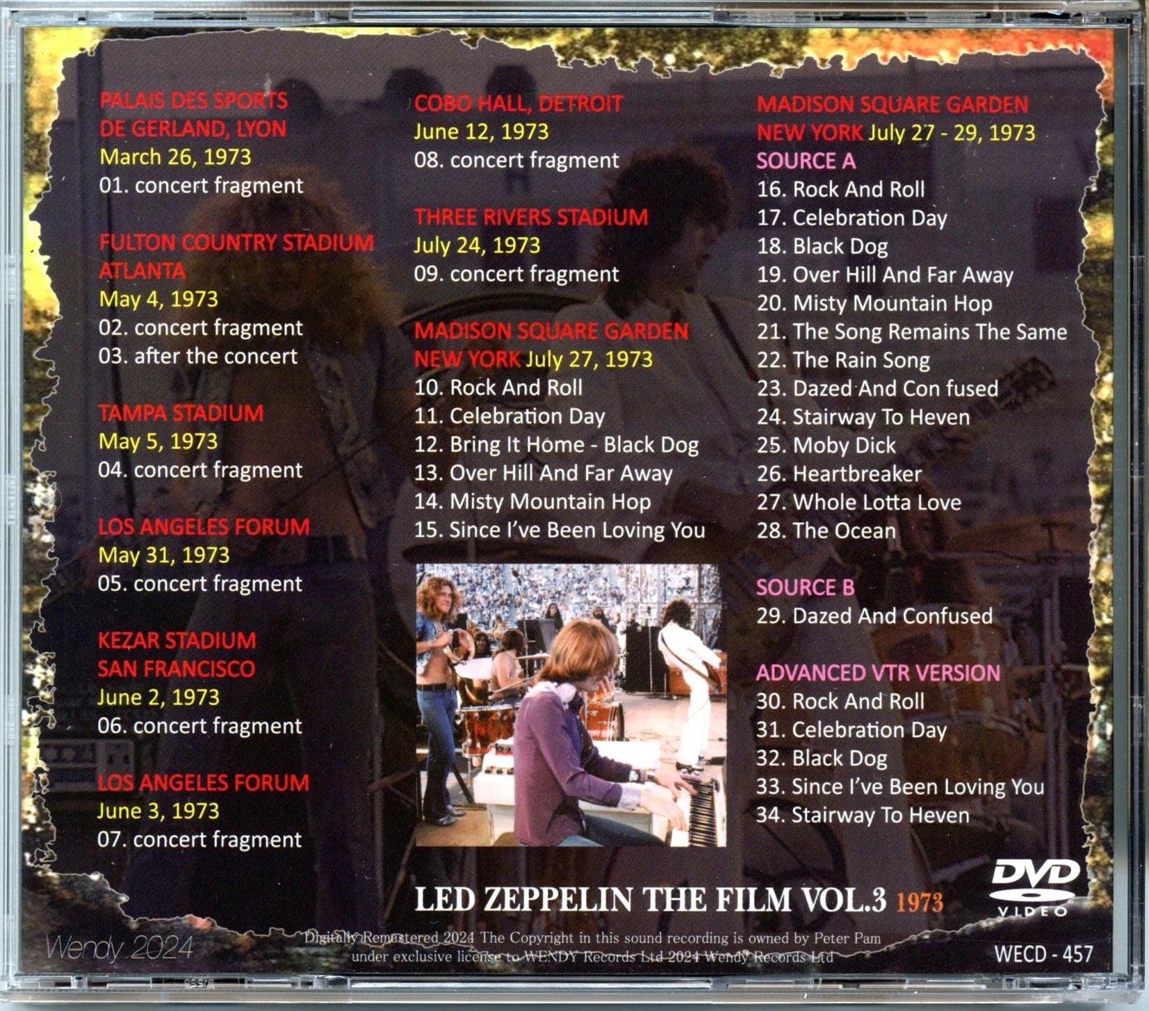 Sound ScheduleライブDVD Led Zeppelin - The Film Vol. 3 ( 1 DVD ) ( WENDY ) ( TV Show