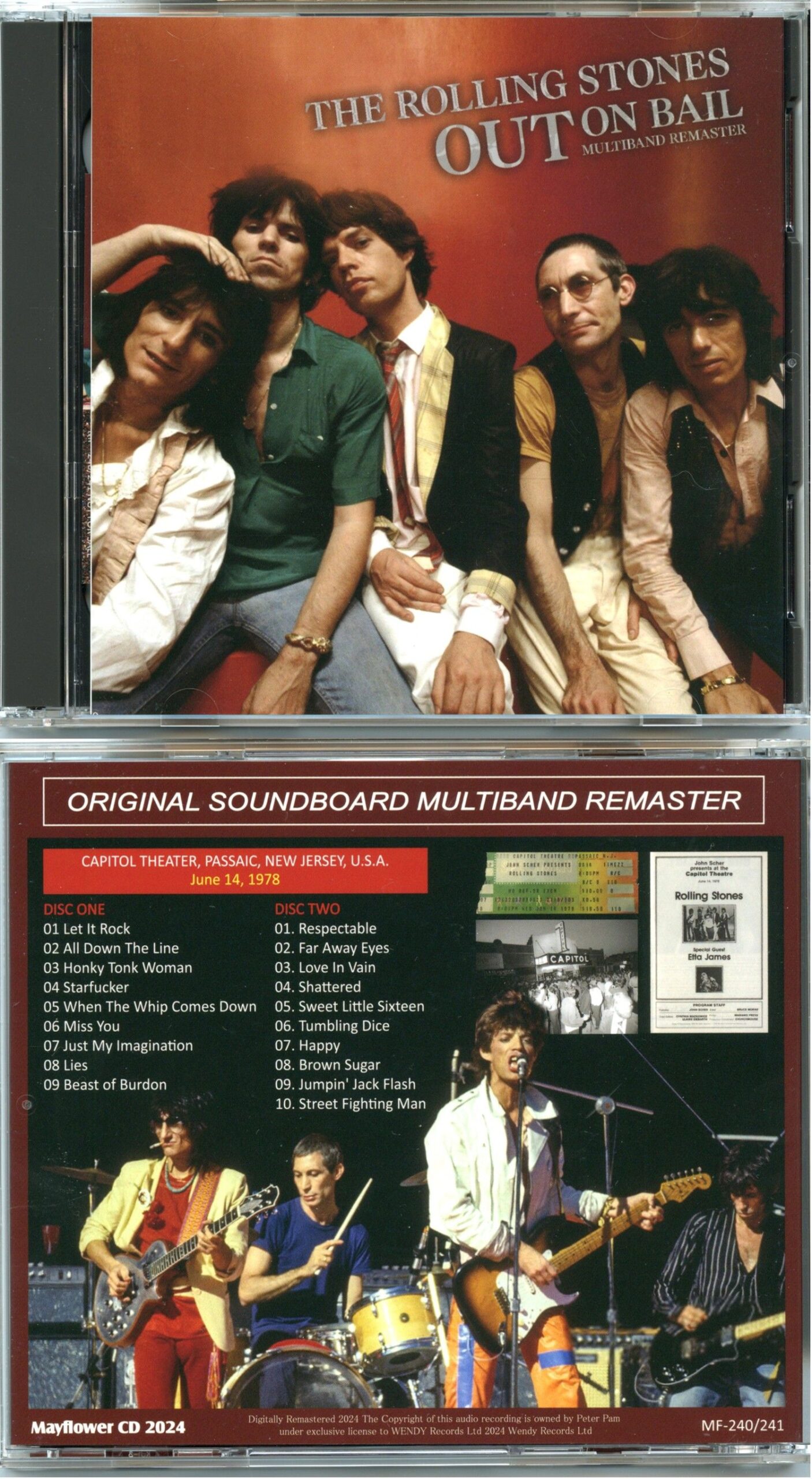 THE ROLLING STONES - Out On Bail Multiband Remaster ( 2 CD SET ) ( MAYFLOWER ) ( Capoitol Theater, Passaic, New Jersey, USA, June 14th, 1978 )