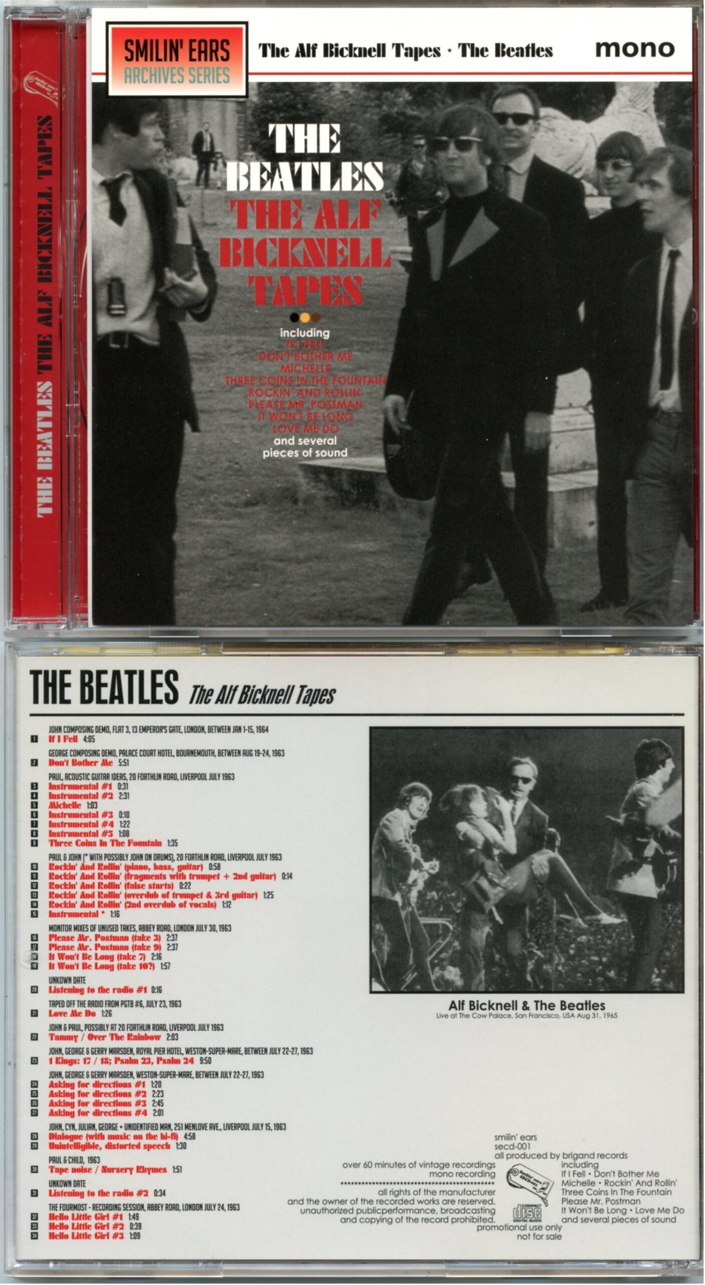 The Beatles - The Alf Bicknell tapes - Live at the Cow Palace San Francisco USA Aug 31 1965 (Mono) (1 CD )