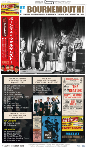 THE BEATLES - Meet At Bournemouth 1963 ( 2025 VALKYRIE ) ( Gamount Cinema, Granada Cinema & EMI House Manchester Square, April, May & August 1963 )