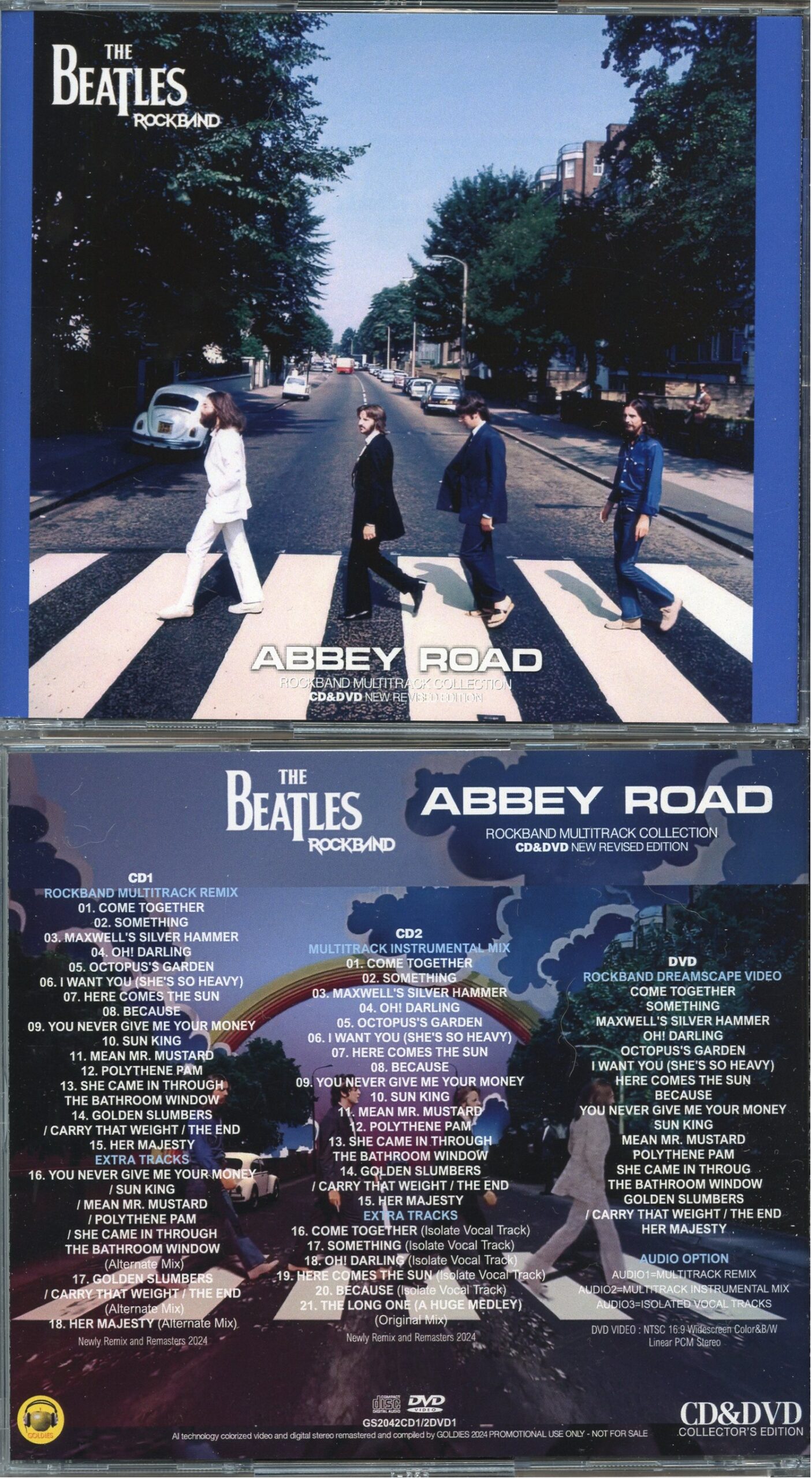 THE BEATLES - Abbey Road Rockband Multitrack Collection (2 CD - 1 DVD SET )( GOLDIES )( Rockband Multitracks Remix, Mutitracks Instrumentals plus Rockband Dreamscape Video )