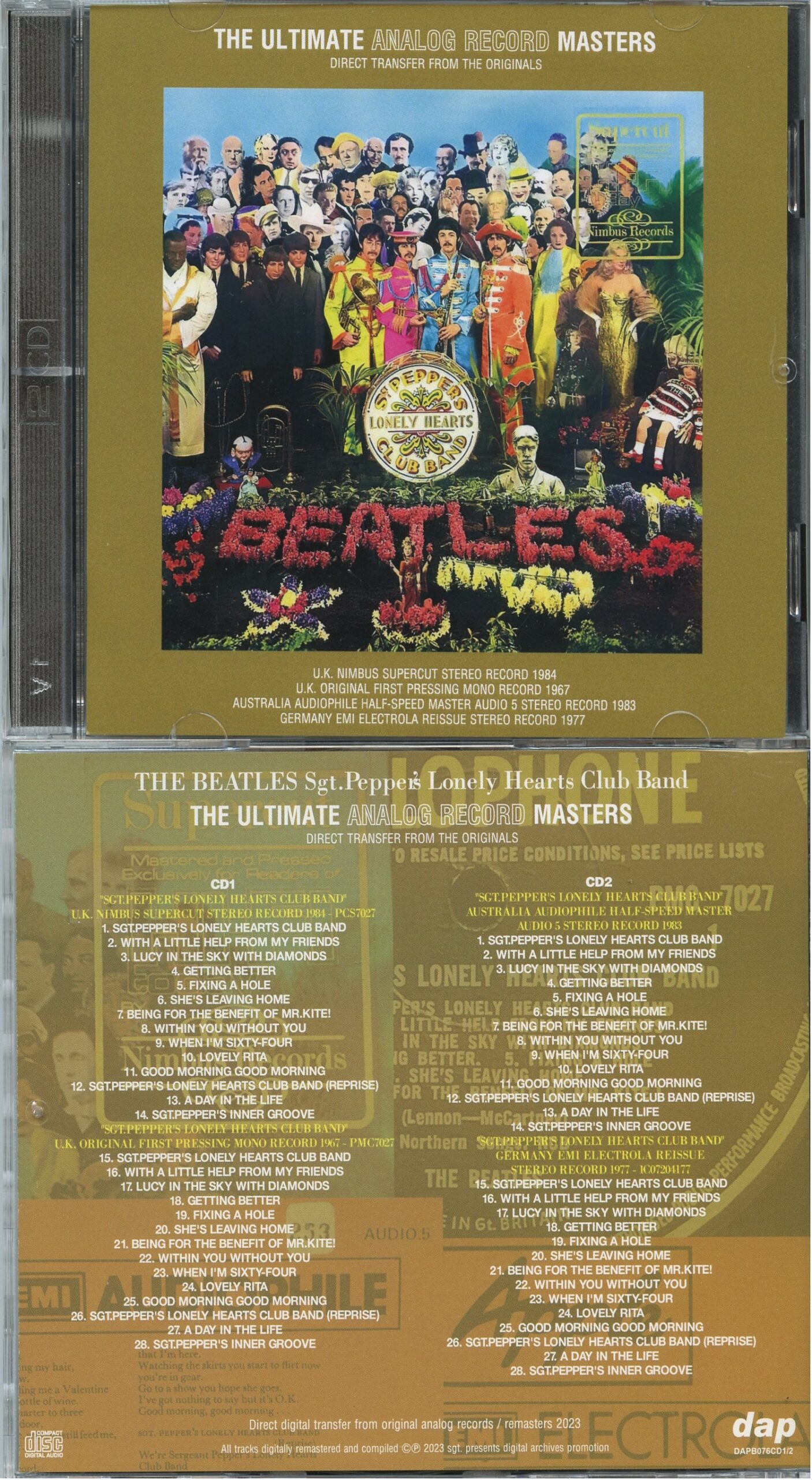 THE BEATLES - Sgt Pepper's Lonely Hearts Club Band Ultimate Analog Record Masters ( 2 CD ) ( DAP ) ( Direct Transfers From The Originals )