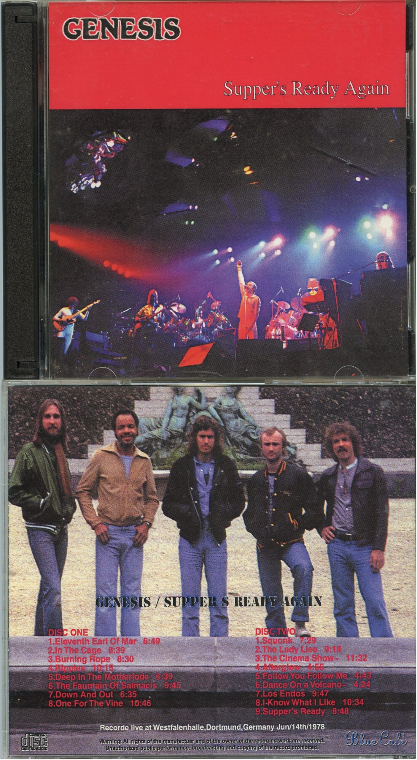GENESIS - Supper's Ready Again ( 2 CD ) ( Blue Cafe ) ( Westtafalle, Dortmund, Germany, June 14th, 1978 )