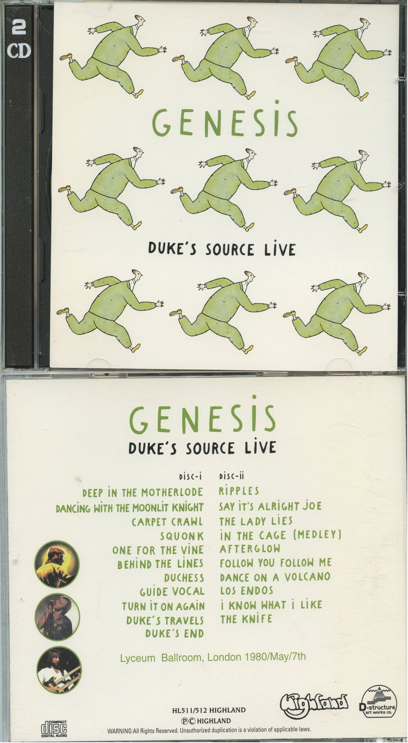 GENESIS - Duke's Source Live ( 2 CD ) ( Highland ) ( Lyceum Ballroom, London, UK, May 7th, 1980 )