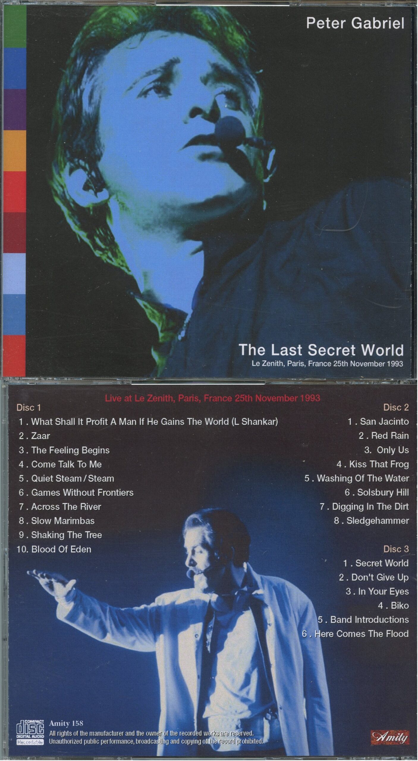 Genesis Peter Gabriel - The Last Secret World ( 3 CD SET ) ( Amity ) ( Le Zenith, Paris, France, November 25th, 1993 )