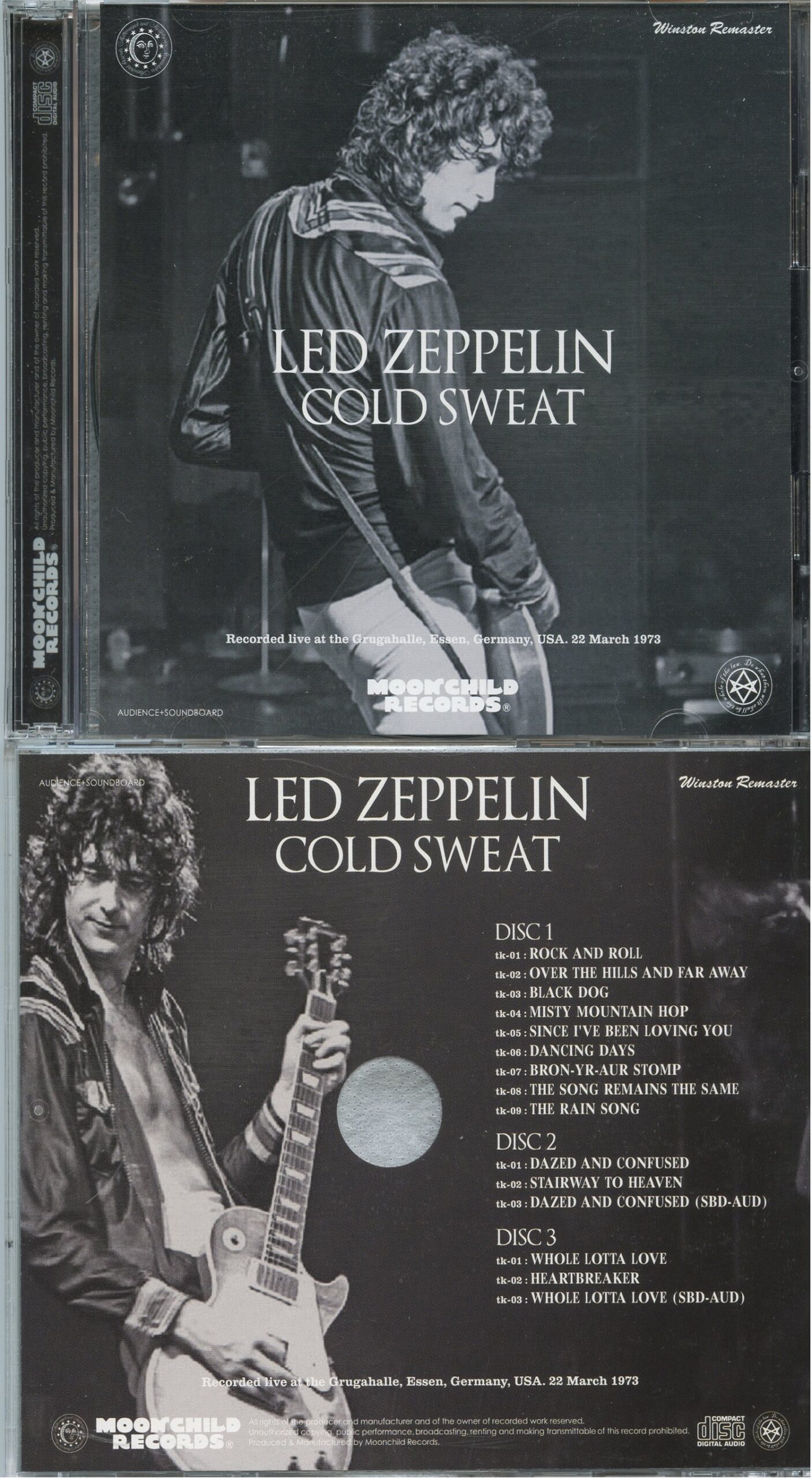 LED ZEPPELIN - Cold Sweat ( 3 CD SET ) ( MOONCHILD ) ( Grugahalle, Essen, Germany, March 22nd, 1978 )