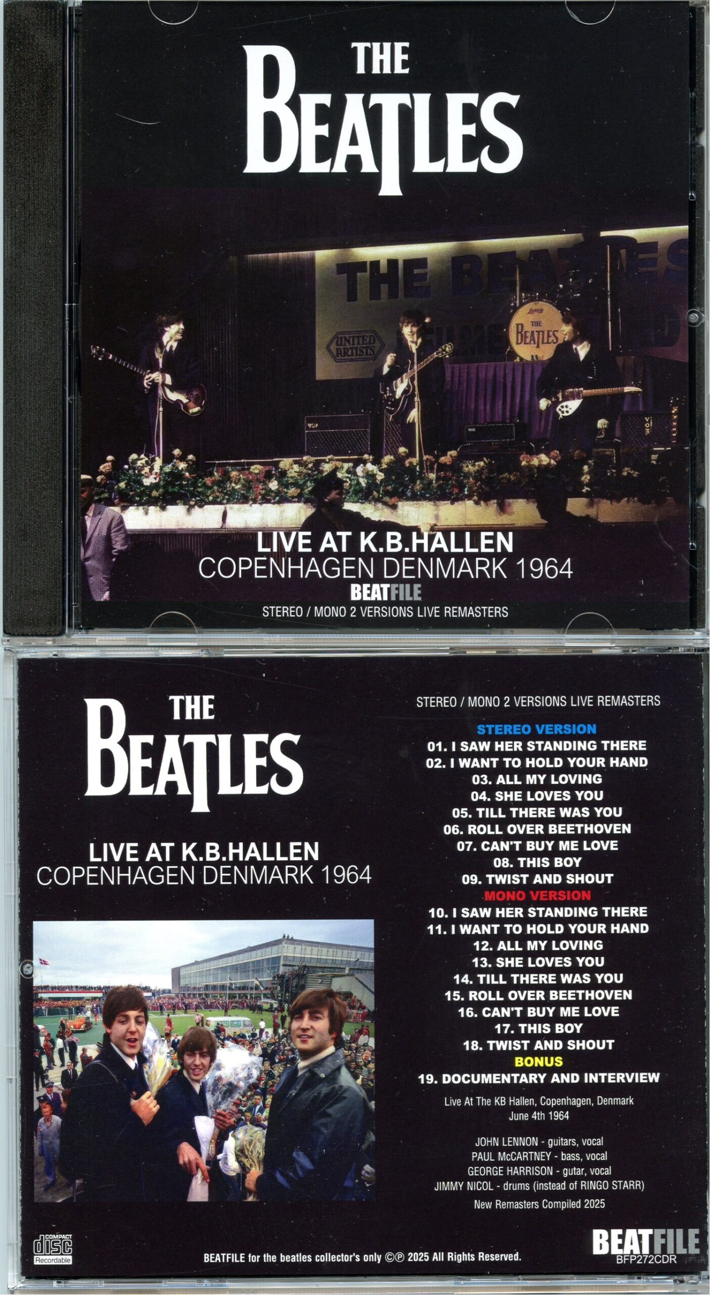 The Beatles - Live At K.B. Hallen Copenhagen Denmark 1964 ) ( BEATFILE ) ( Stereo/Mono 2 Versions Live Remasters )