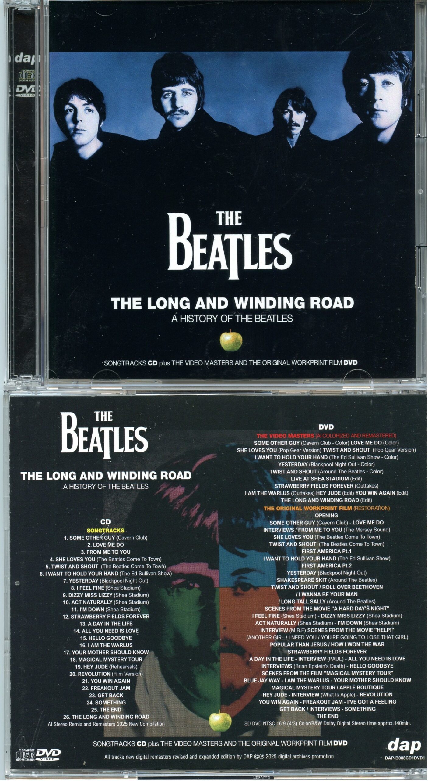 The Beatles - The Long And Winding Road ( 1 CD - 1 DVD SET ) ( DAP ) ( 2025 Songtracks CD, Video Masters And The Original Workprint Film DVD )