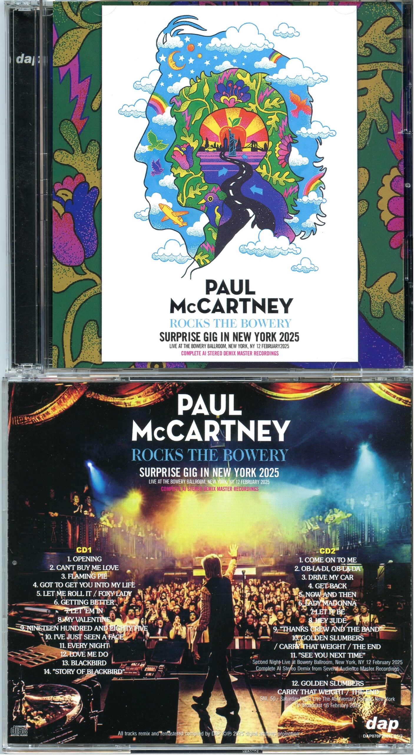 Paul McCartney - Rocks The Bowery Surprise Gig In New York 2025 ( 2 CD SET ) ( DAP ) ( Bowery Ballroom, New York, USA, February 12th, 2025 )