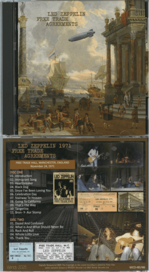 LED ZEPPELIN -  Free Trade Agreements 1971 ( 2 CD SET ) ( WENDY ) ( Free Trade Hall, Manchester, England, November 24th, 1971 )