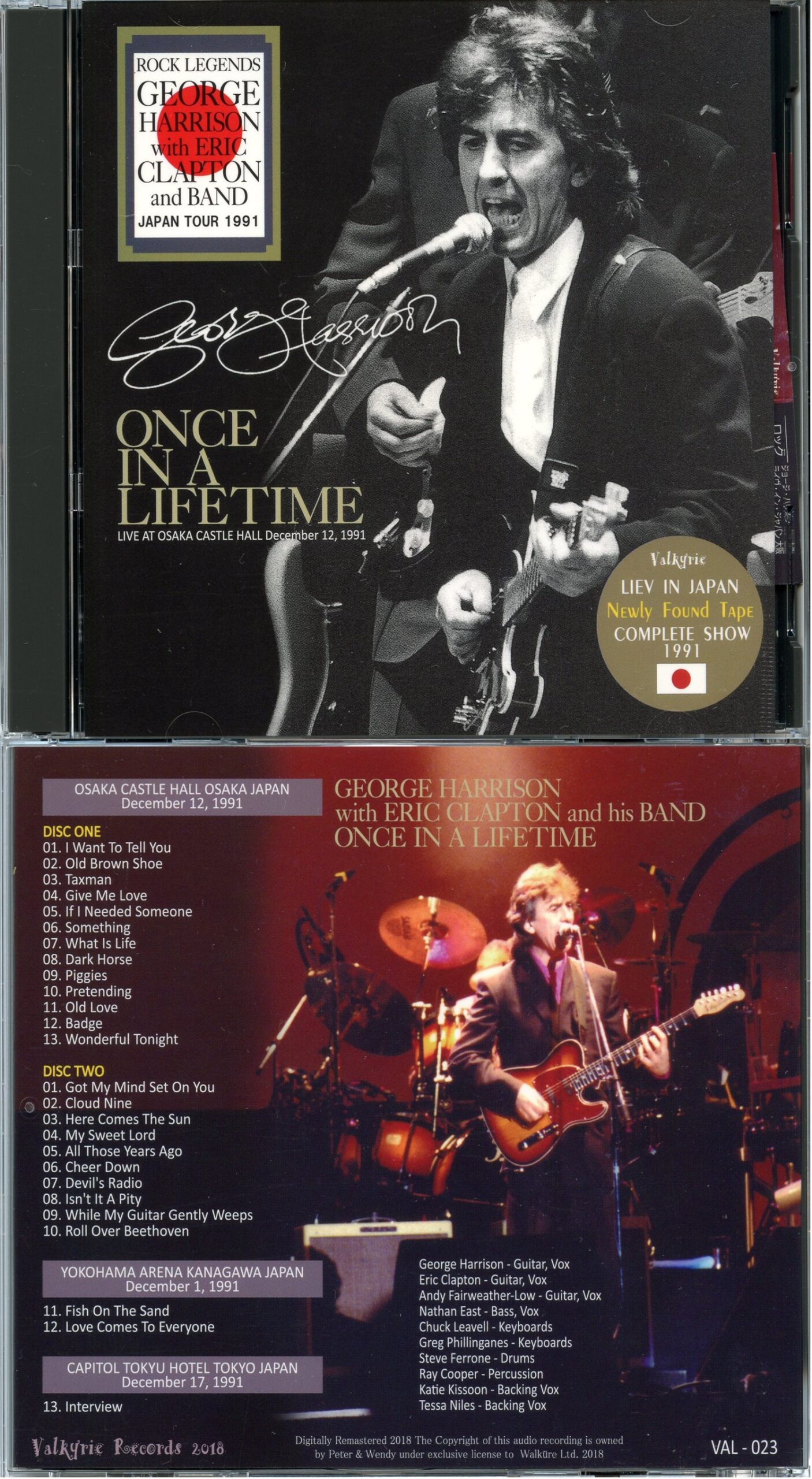 GEORGE HARRISON With ERIC CLAPTON - Once In A Lifetime ( 2 CD ) ( VALKYRIE ) ( Osaka Castle Hall, Osaka, Japan, December 12th, 1991 )