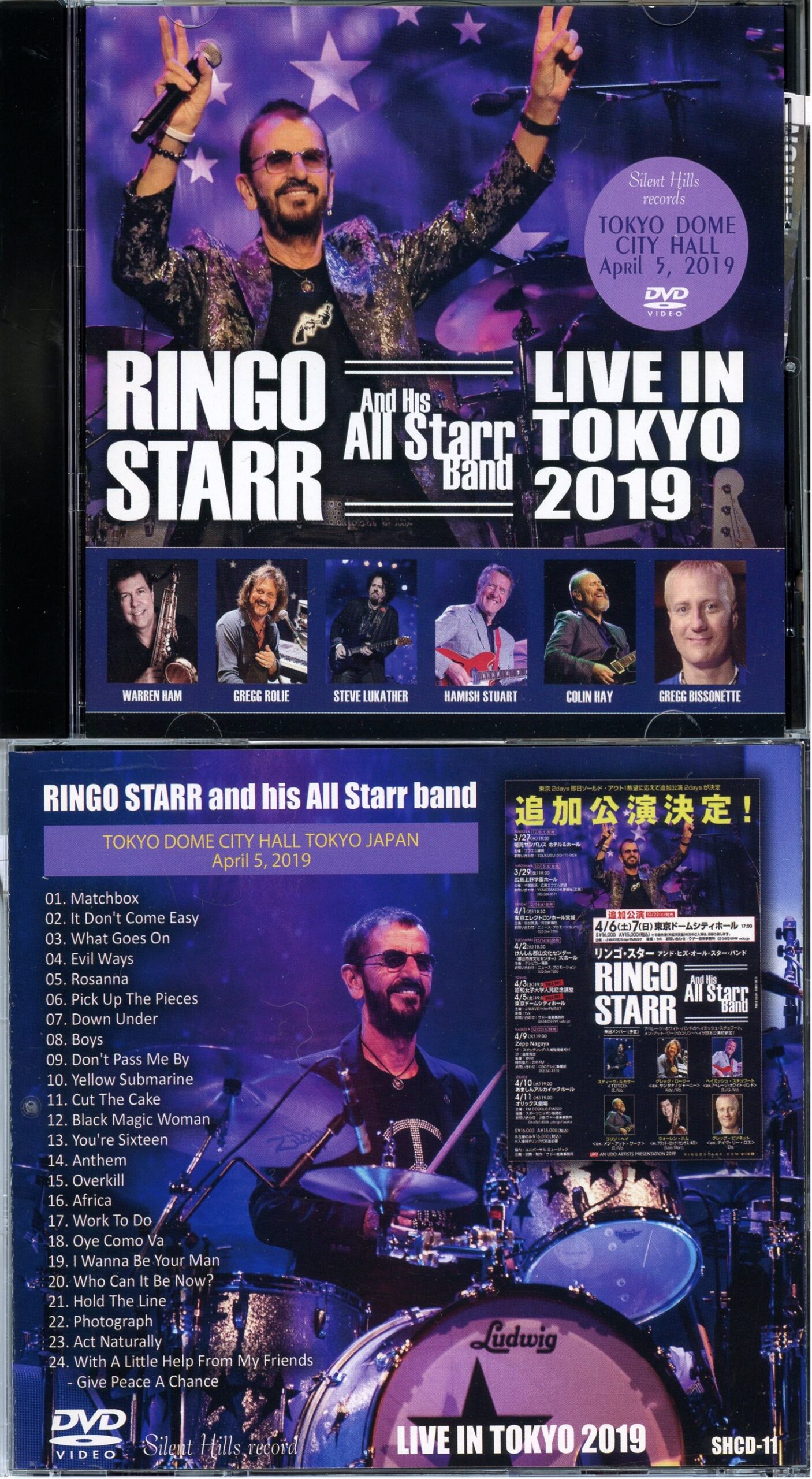 RINGO STARR- Live in Tokyo 2019 ( 1 DVD ) ( Tokyo Dome City Hall, Tokyo Japan , April 5th 2019 )